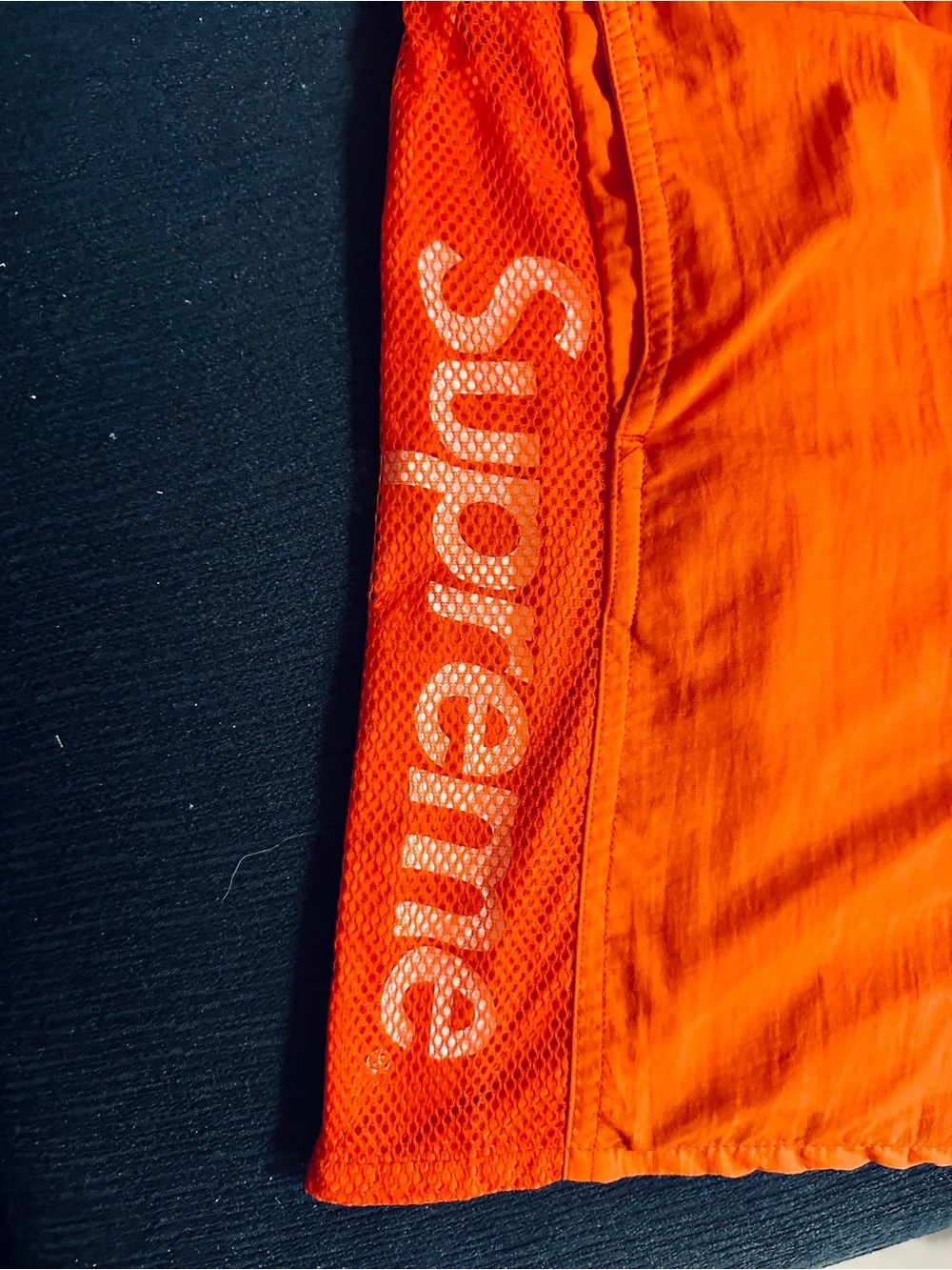 Supreme Bright Orange Men’s Swim Trunks with Side Logos Size Medium Rare Gem
